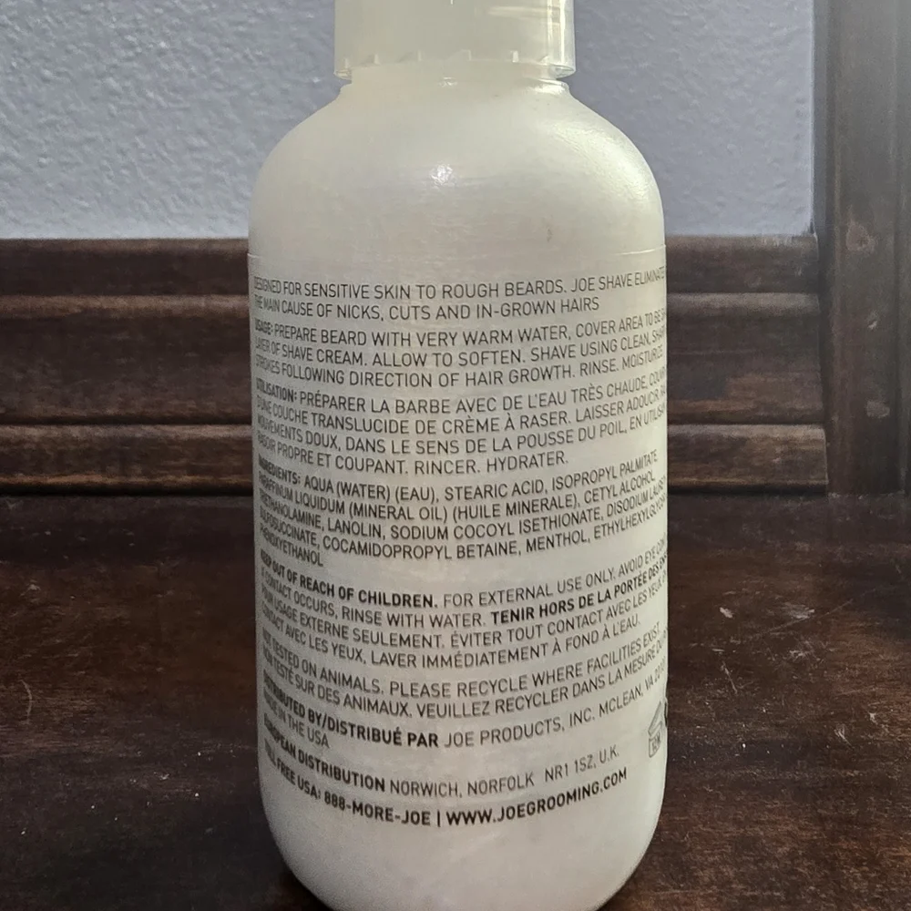 Joe Grooming Shave Cream Lotion Travel 1.7 Oz Lot Of 2 NWOB